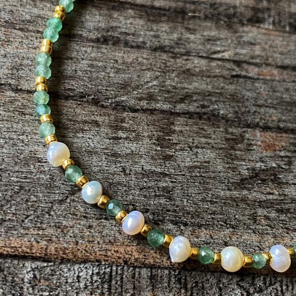 NEW Green Aventurine & Pearl Bracelet - Picture 3 of 15